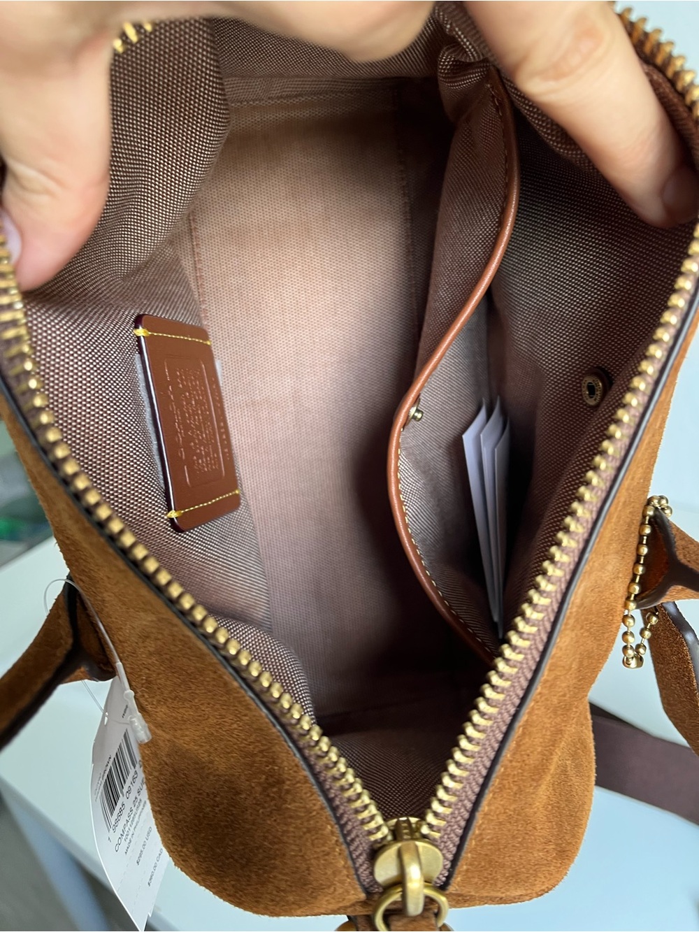 Coach Compass 25 Suede with Gold Hardware - Picture 12 of 12